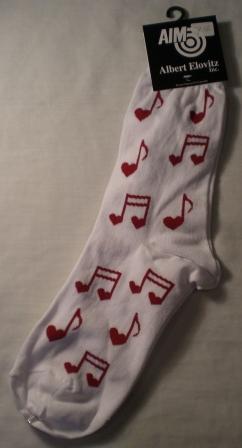 Red Musical Note Socks